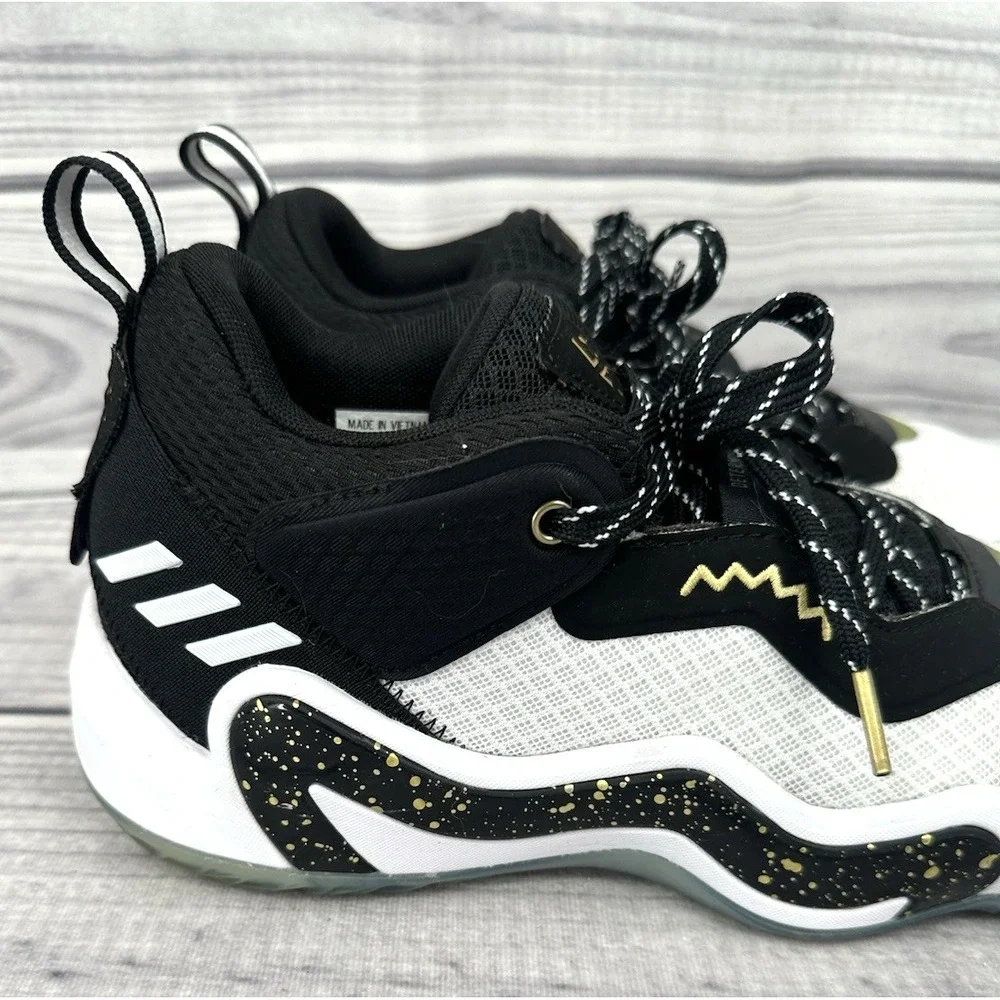 ADIDAS D.O.N. ISSUE #3 GOLD METAL BASKETBALL SHOES - WHITE‎ BLACK GOLD - MEN 8.5